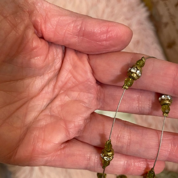 Set Multi Stone Stretch Bracelet & Choker w/Green - Picture 6 of 11